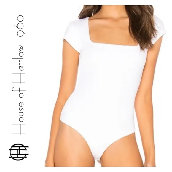 House of Harlow 1960 Tops - HOUSE OF HARLOW 1960 White Square Neck Body Suit Medium